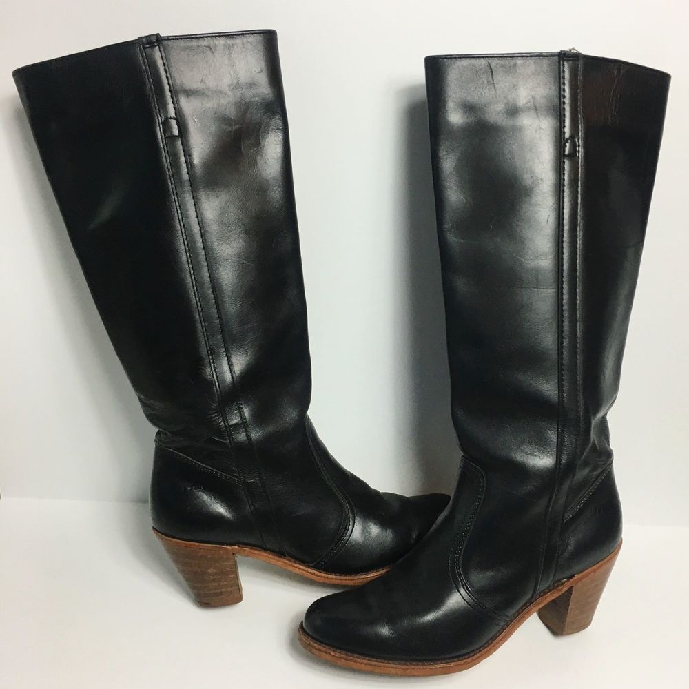 Vintage Dex Western Knee High Leather Campus Boots - Picture 2 of 7